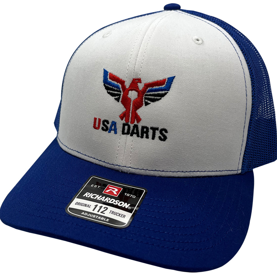 USA Darts Richardson 112 Snapback Trucker Hat - Blue/White