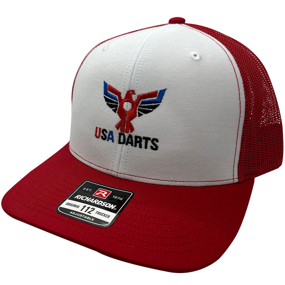 USA Darts Richardson 112 Snapback Trucker Hat - Red/White