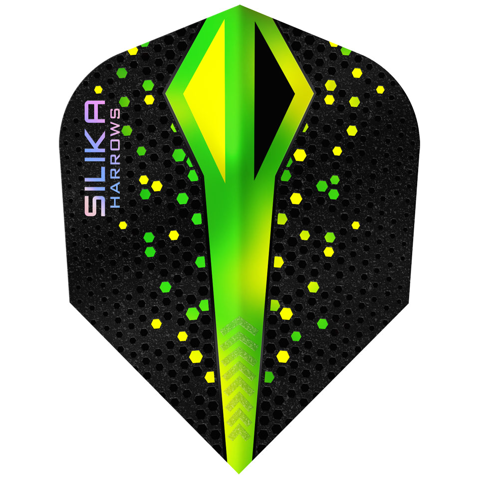 Harrows Silika Colorshift Tough Crystalline Coated Dart Flights - Shape Green