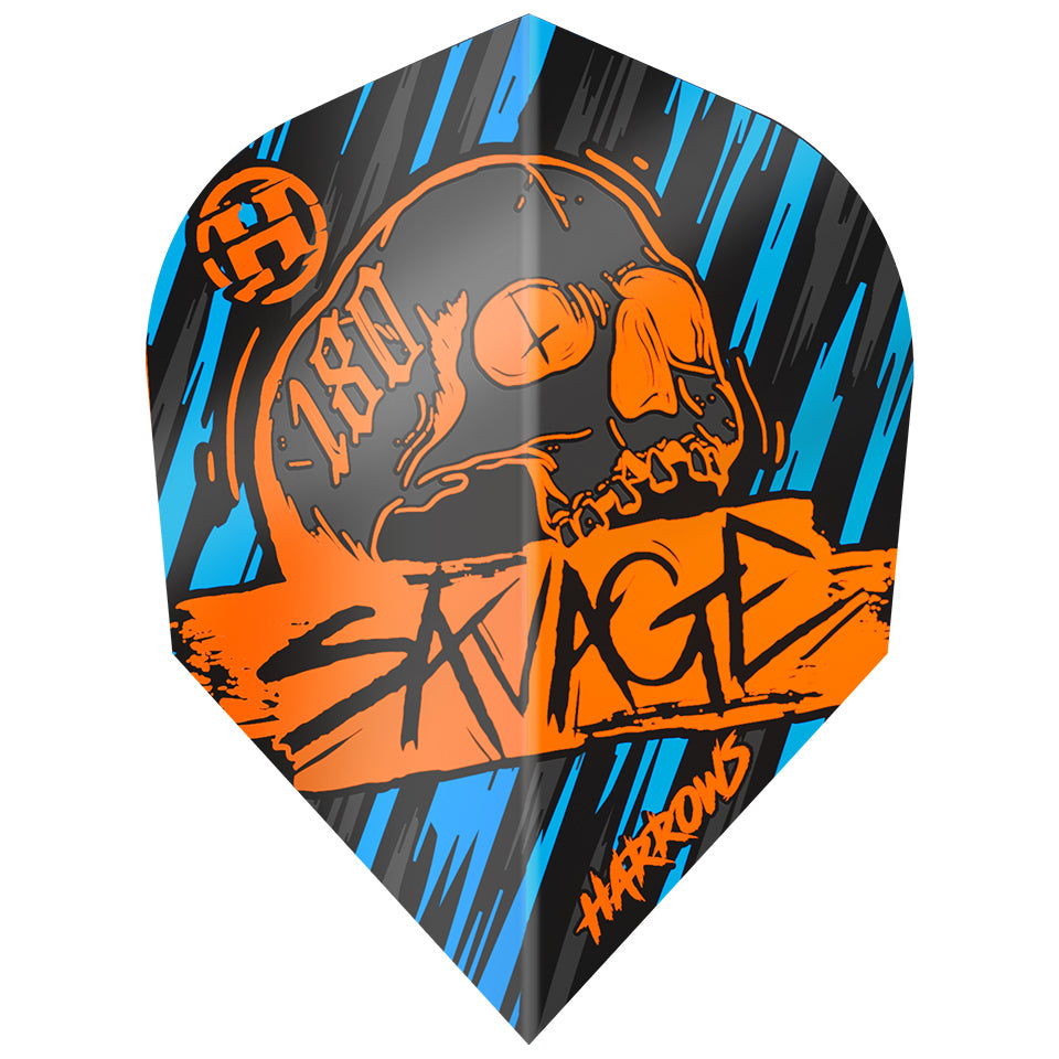 Harrows Savage Dart Flights - Shape Orange/Blue