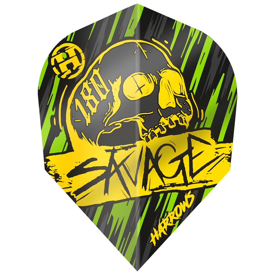 Harrows Savage Dart Flights - Shape Yellow/Green