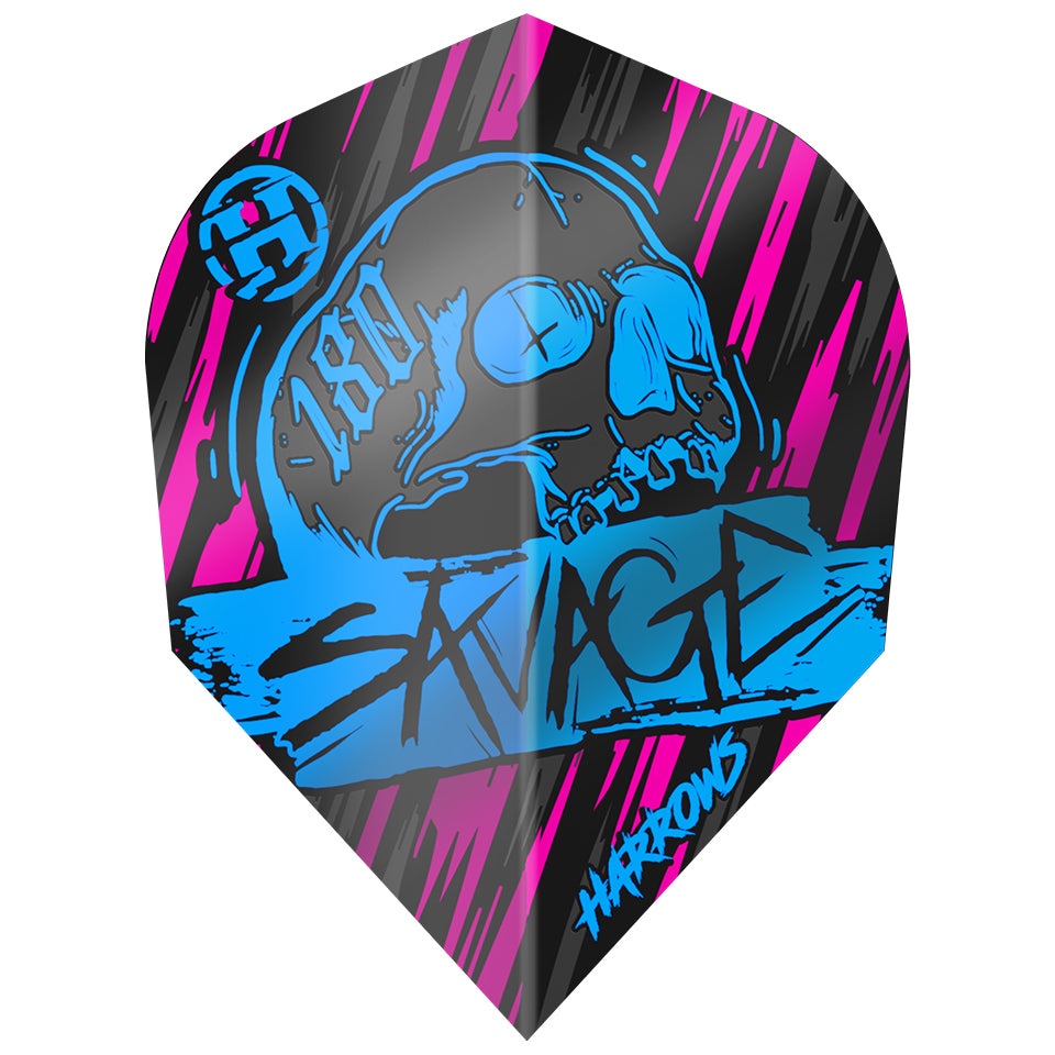 Harrows Savage Dart Flights - Shape Aqua/Pink