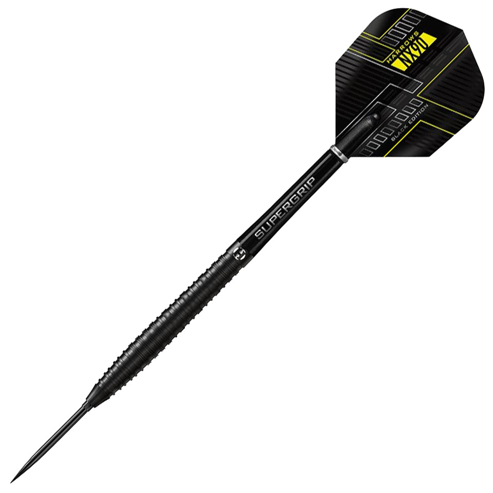 Harrows NX90 Black Tapered Quick Point Steel Tip Darts - 23gm