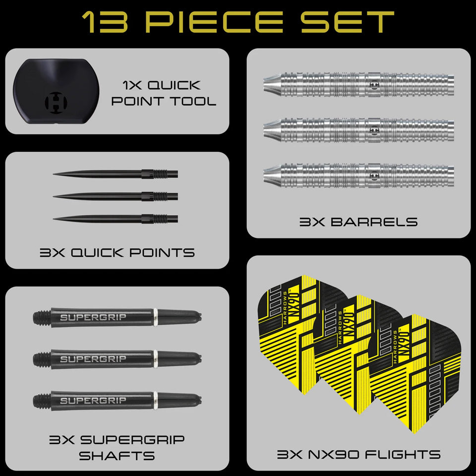 Harrows NX90 Parallel Quick Point Steel Tip Darts - 23gm
