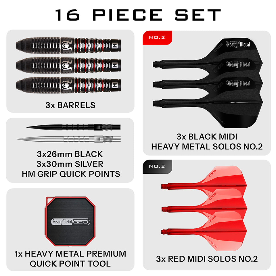 Harrows Ryan Searle Geo Quick Point Steel Tip Darts - 30gm