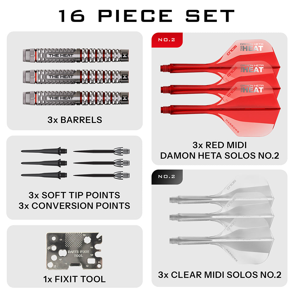 Harrows Damon Heta Geo Soft Tip Darts - 20gm
