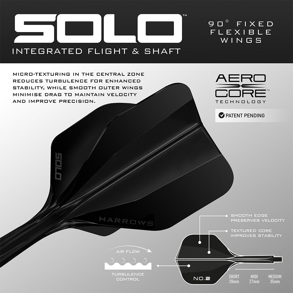 Harrows Solo Flight & Shaft System- No2 Midi Black