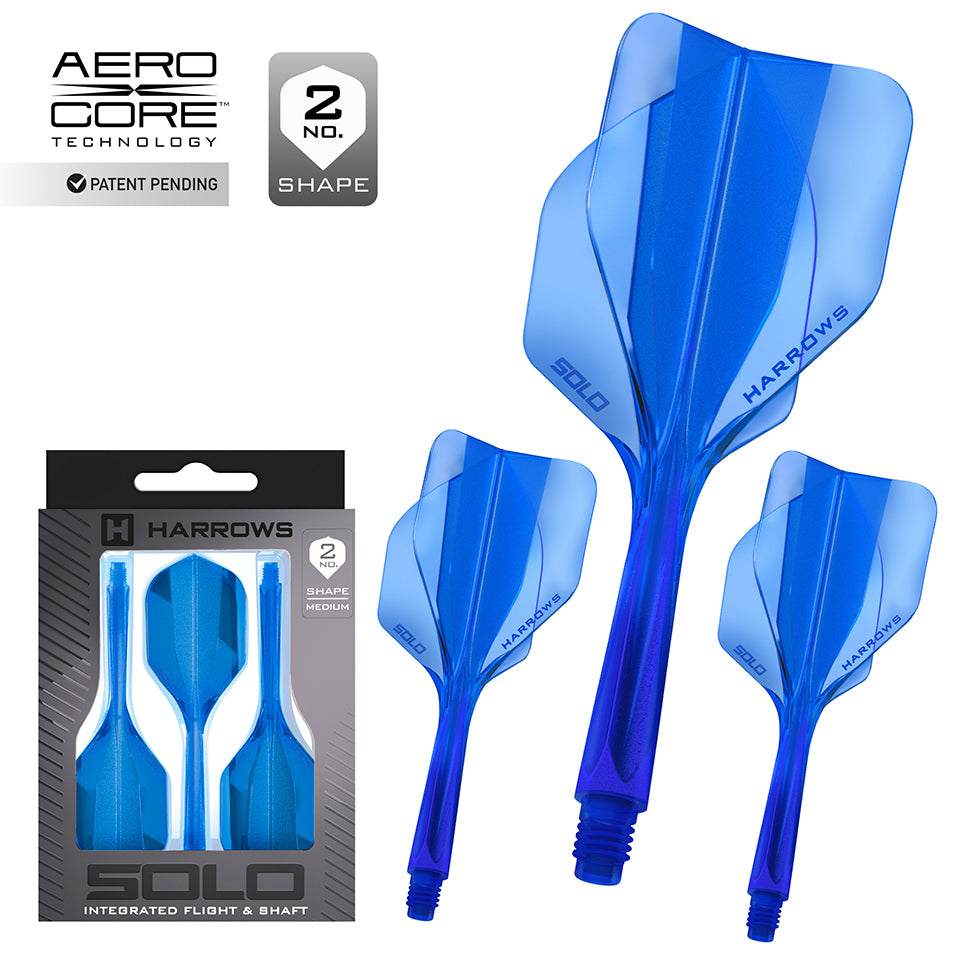 Harrows Solo Flight & Shaft System - No2 Midi Blue