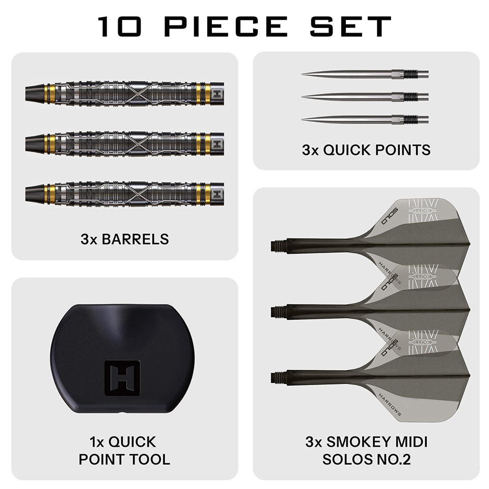 Harrows NX Luxe Tapered Quick Point Steel Tip Darts - 23gm