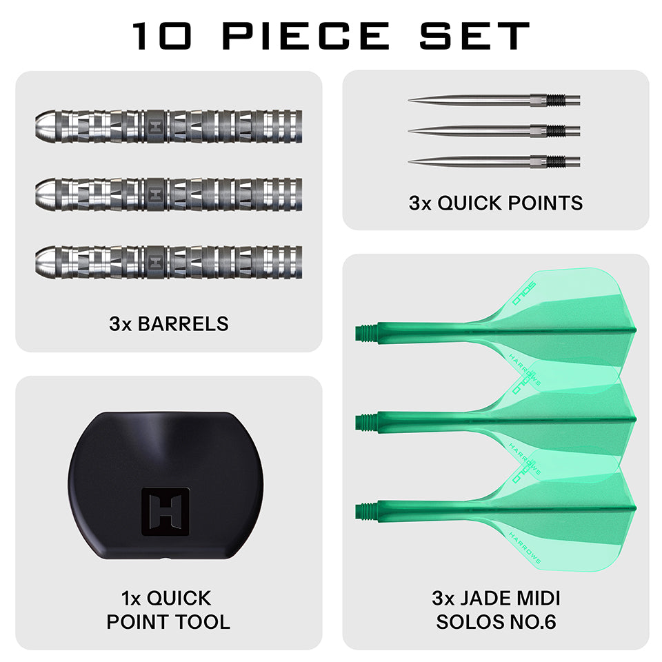 Harrows Torrent Parallel Quick Point Steel Tip Darts - 24gm