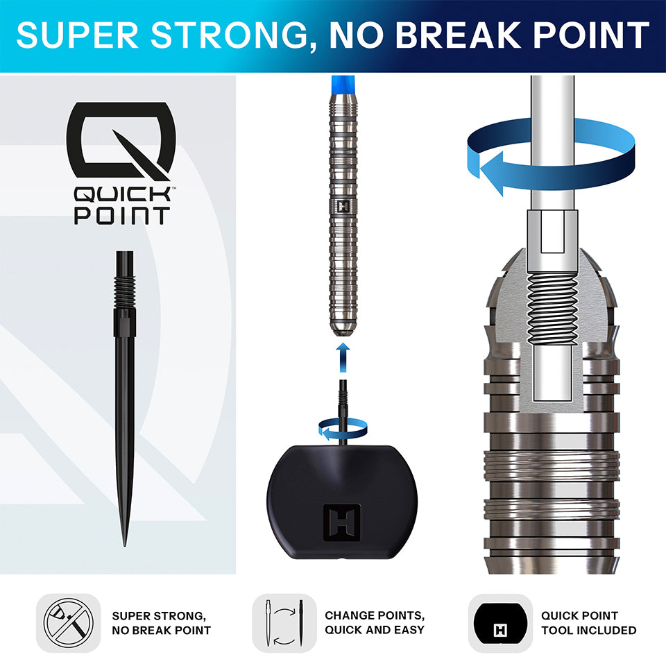 Harrows Flux Quick Point Steel Tip Darts - 22gm