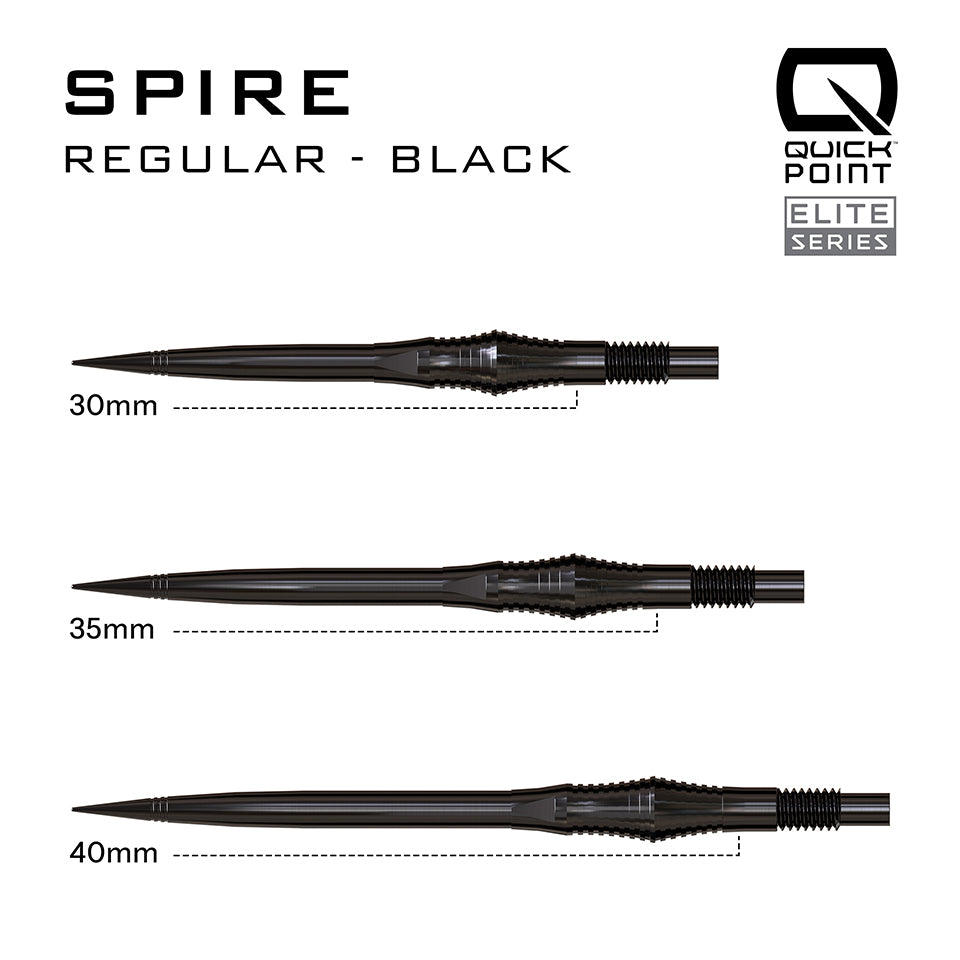 Harrows Spire Quick Points - Black 40mm