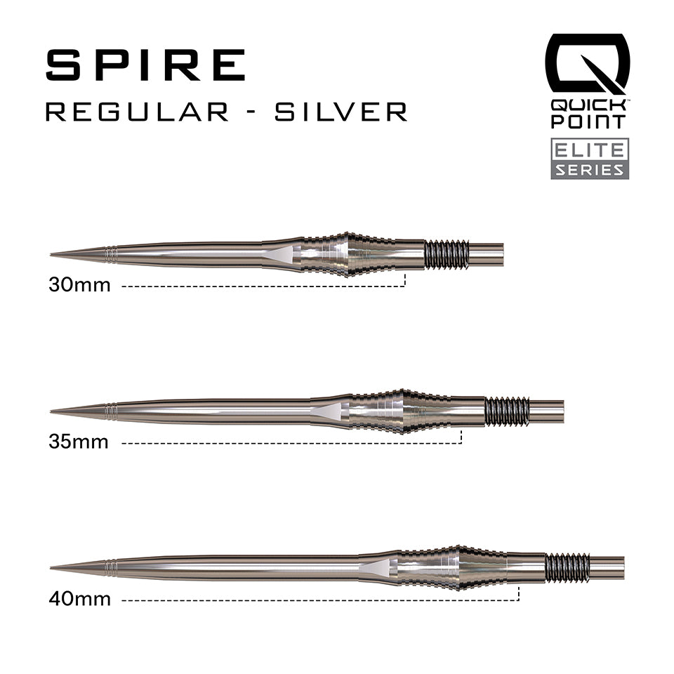 Harrows Spire Quick Points - Silver 40mm