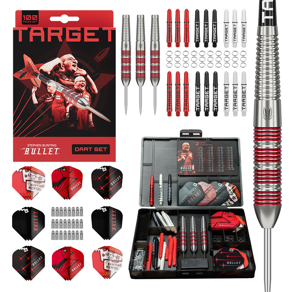 Target Stephen Bunting Brass Steel Tip Dart Set - 22gm (100 Piece)