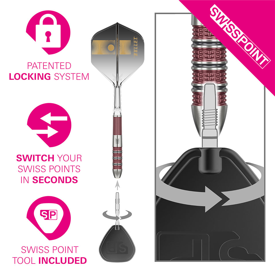 Target Stephen Bunting 95k Swiss Point Steel Tip Darts - 22gm
