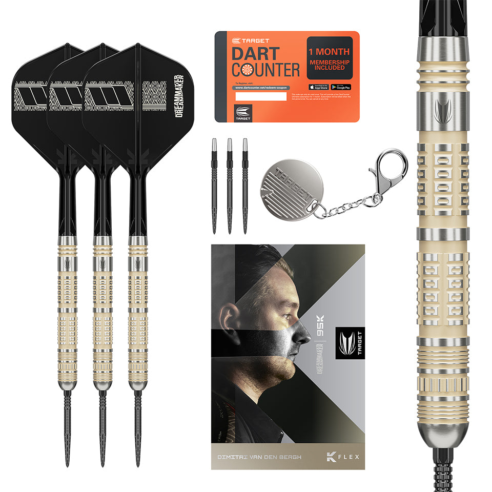 Target Dimitri Van Den Bergh 95K Swiss Point Steel Tip Darts - 22gm