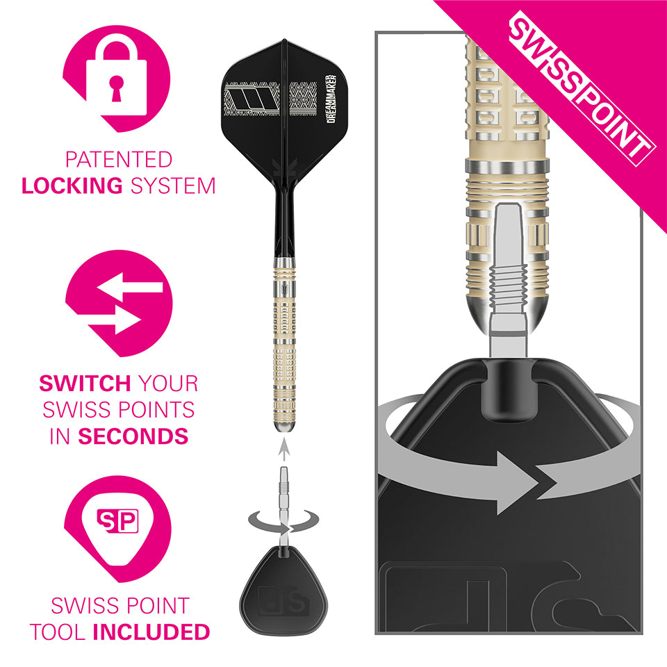 Target Dimitri Van Den Bergh 95K Swiss Point Steel Tip Darts - 24gm