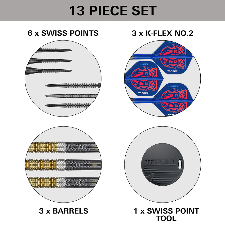 Target Raymond Van Barneveld Gen 6 Swiss Point Steel Tip Darts - 21gm