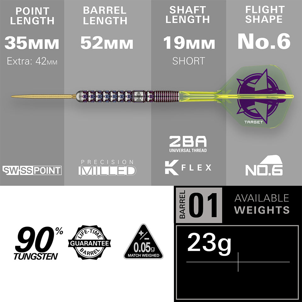 Target Luke Littler World Champion 2025 Edition Steel Tip Darts - 23gm