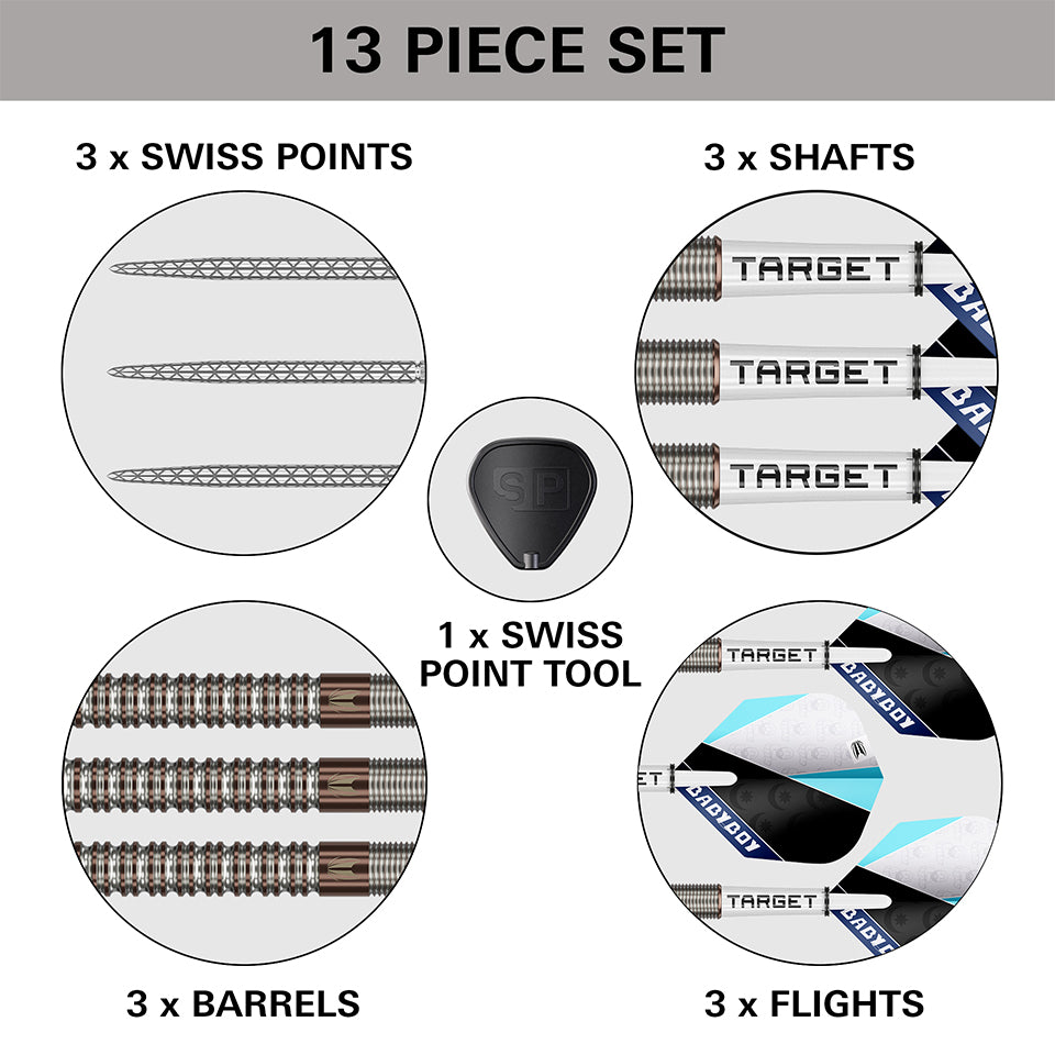 Target Adam Lipscombe Swiss Point Steel Tip Darts - 25gm