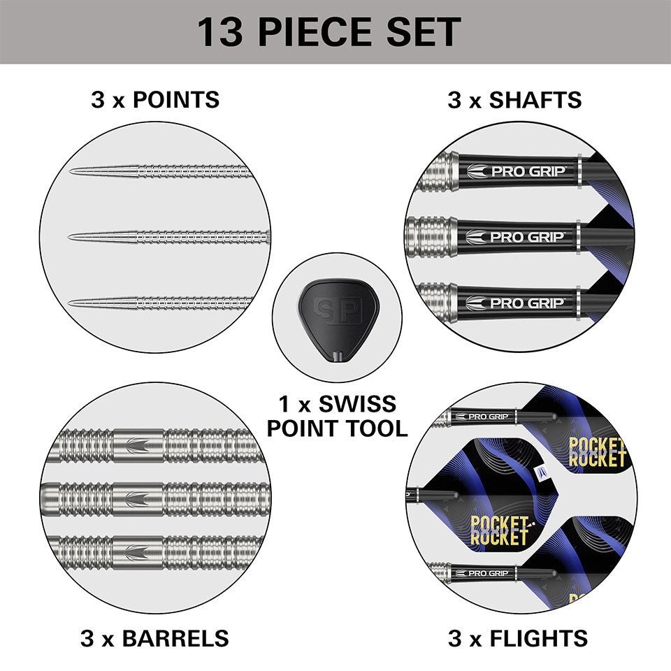 Target Justin Hood Swiss Point Steel Tip Darts - 23gm