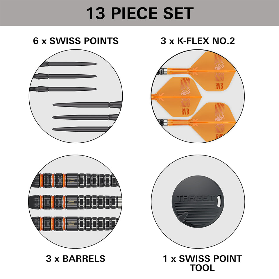Target Raymond Van Barneveld 95k Swiss Point Steel Tip Darts - 21gm