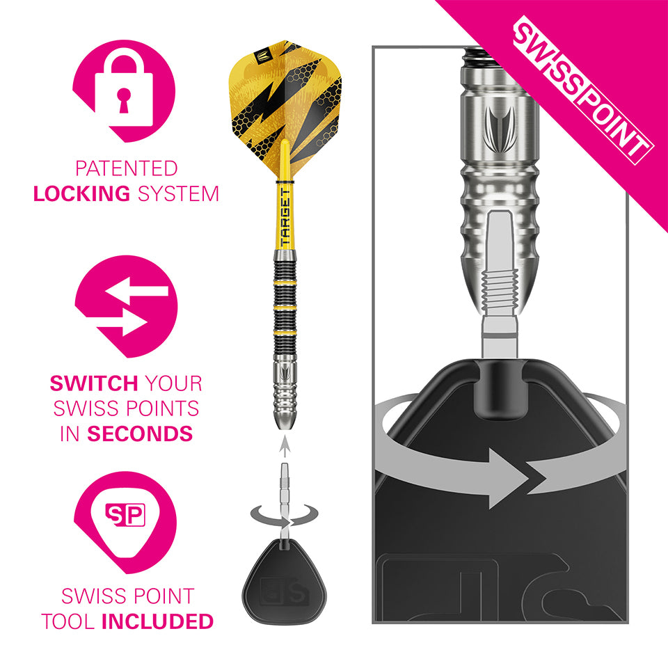 Target Buzz 02 Swiss Point Steel Tip Darts - 24gm