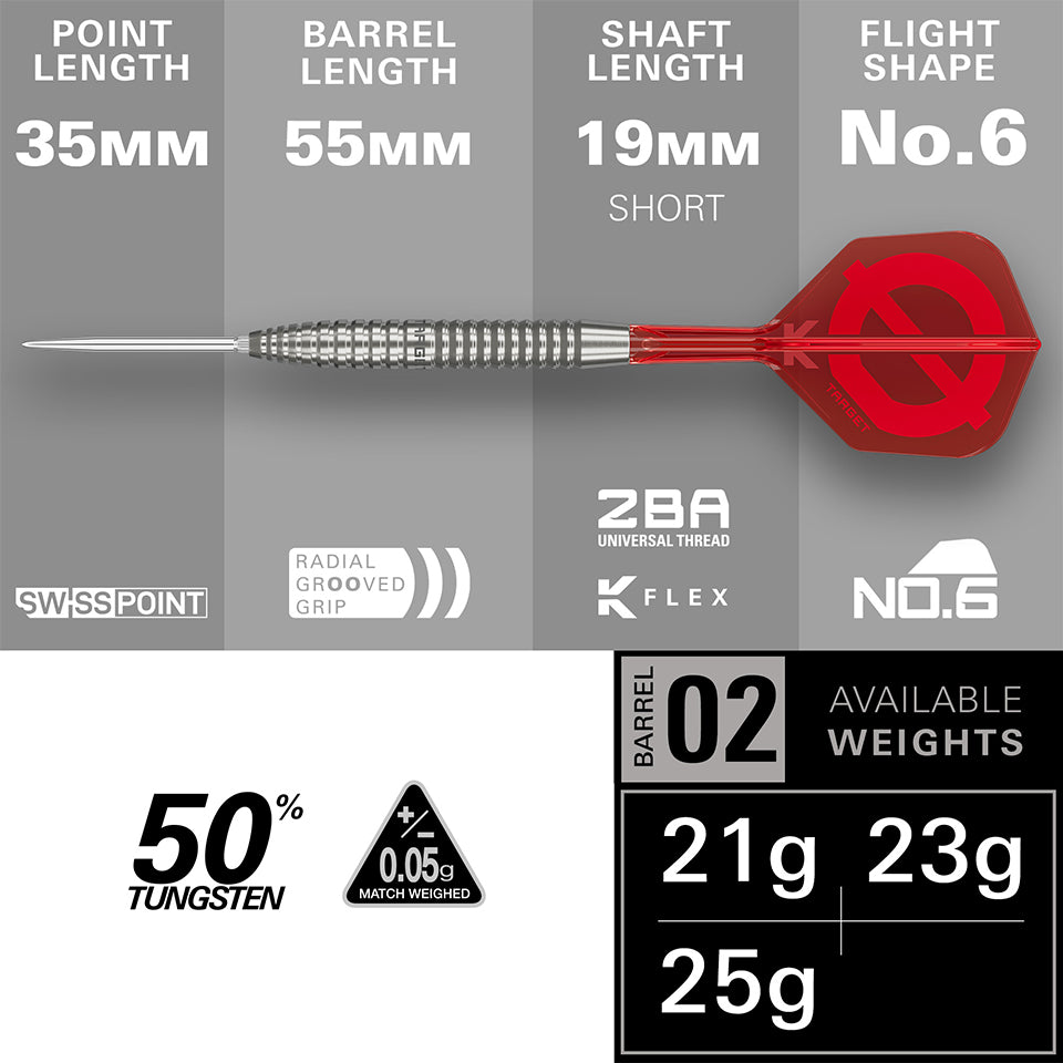 Target Group Ø 02 Swiss Points Steel Tip Darts - 21gm
