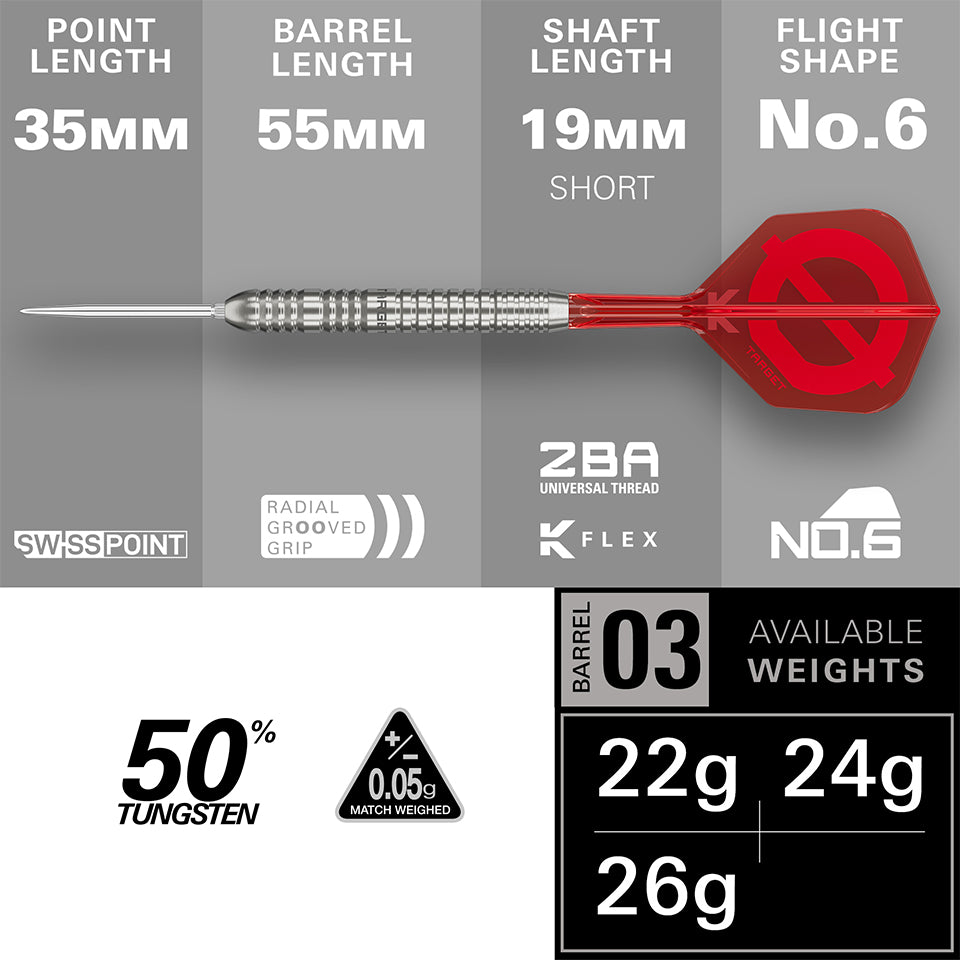 Target Group Ø 03 Swiss Points Steel Tip Darts - 26gm