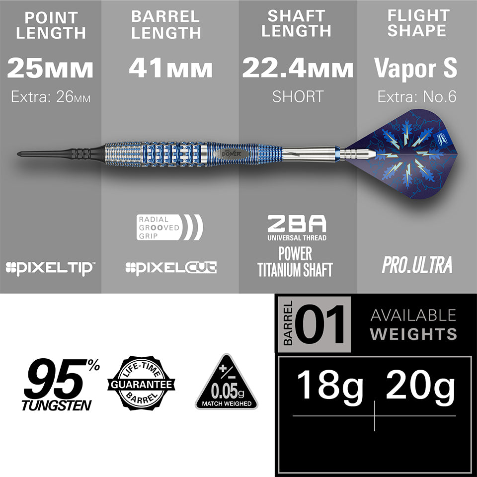 Target Phil Taylor Power Gx2 Soft Tip Darts - 18gm