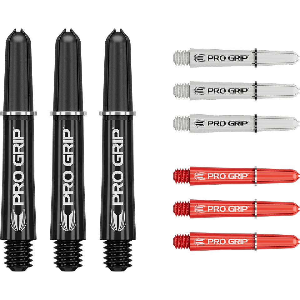 Target Pro Grip Dart Shafts - Short Black/ White/ Red (3 Sets)