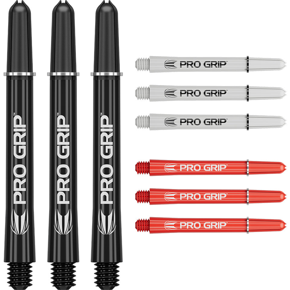 Target Pro Grip Dart Shafts - Medium Black/ White/ Red (3 Sets)