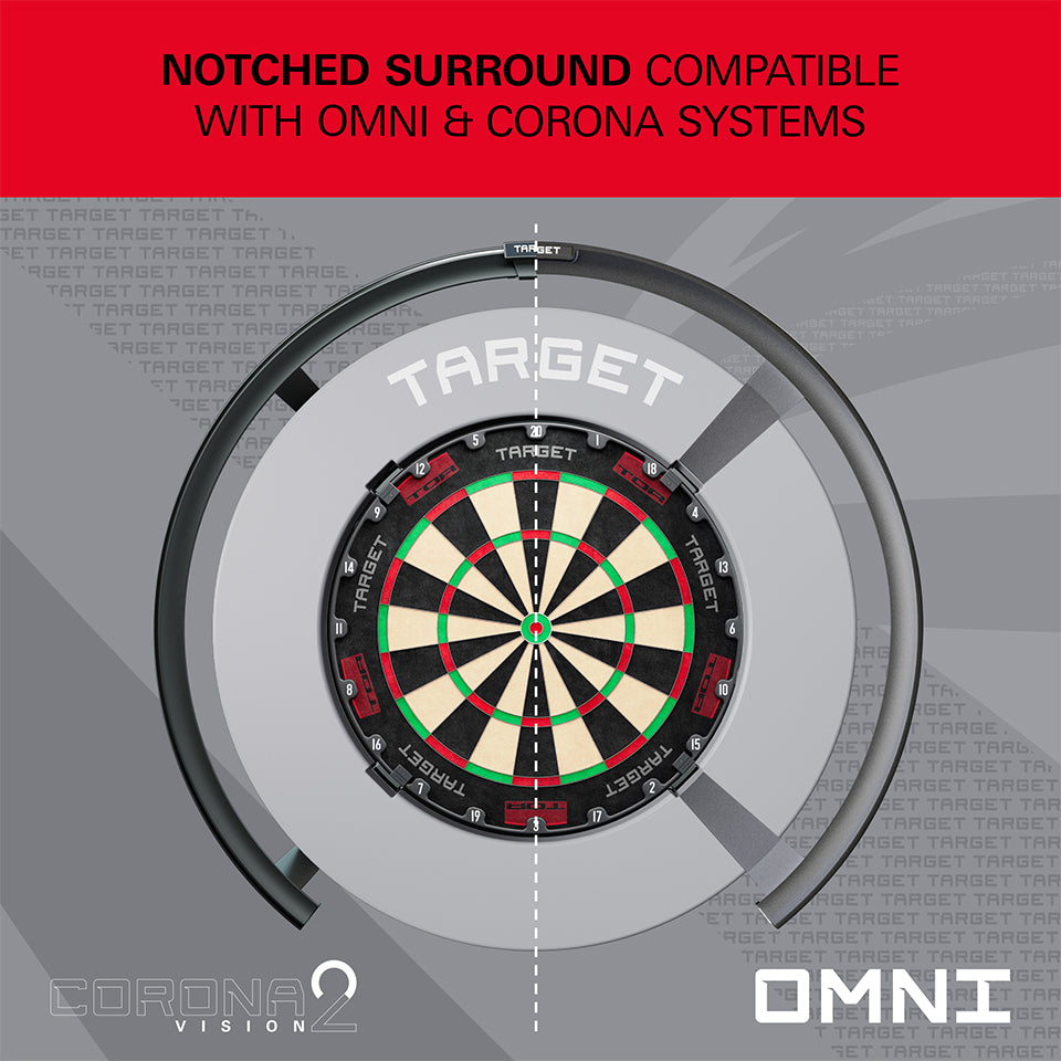 Target Notched Dartboard Surround - Grey