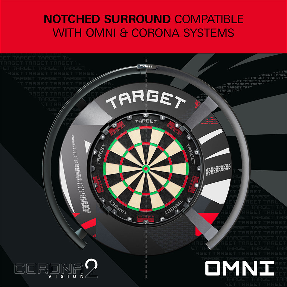 Target Notched Dartboard Surround - Black Patterned