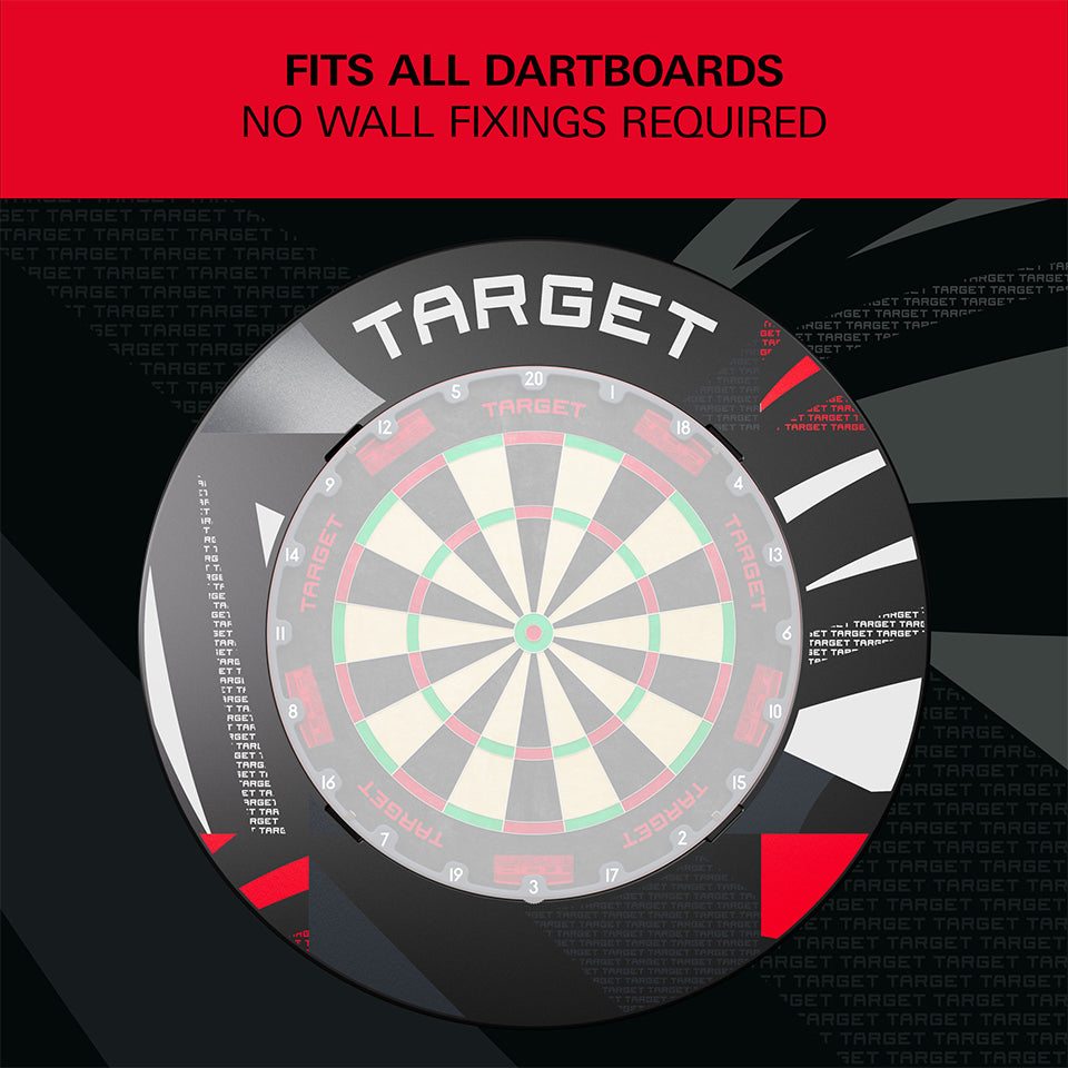 Target Notched Dartboard Surround - Black Patterned