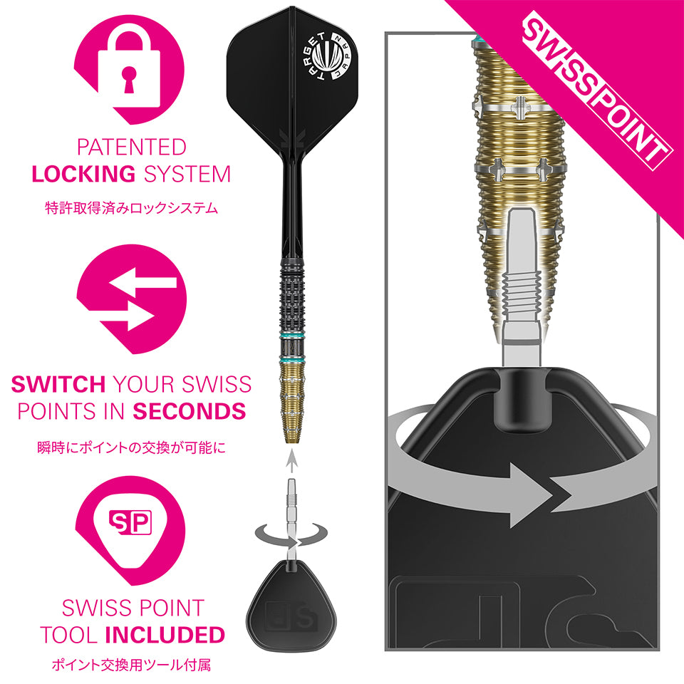 Target Mikuru Suzuki The Miracle G7.5 Swiss Point Steel Tip Darts - 22gm