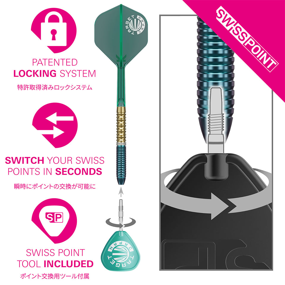 Target Prime Series Zenith G2.5 Swiss Point Steel Tip Darts - 23gm