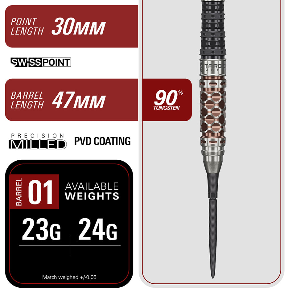 Target Cathy Leung Charis G6 Swiss Point Steel Tip Darts - 23gm
