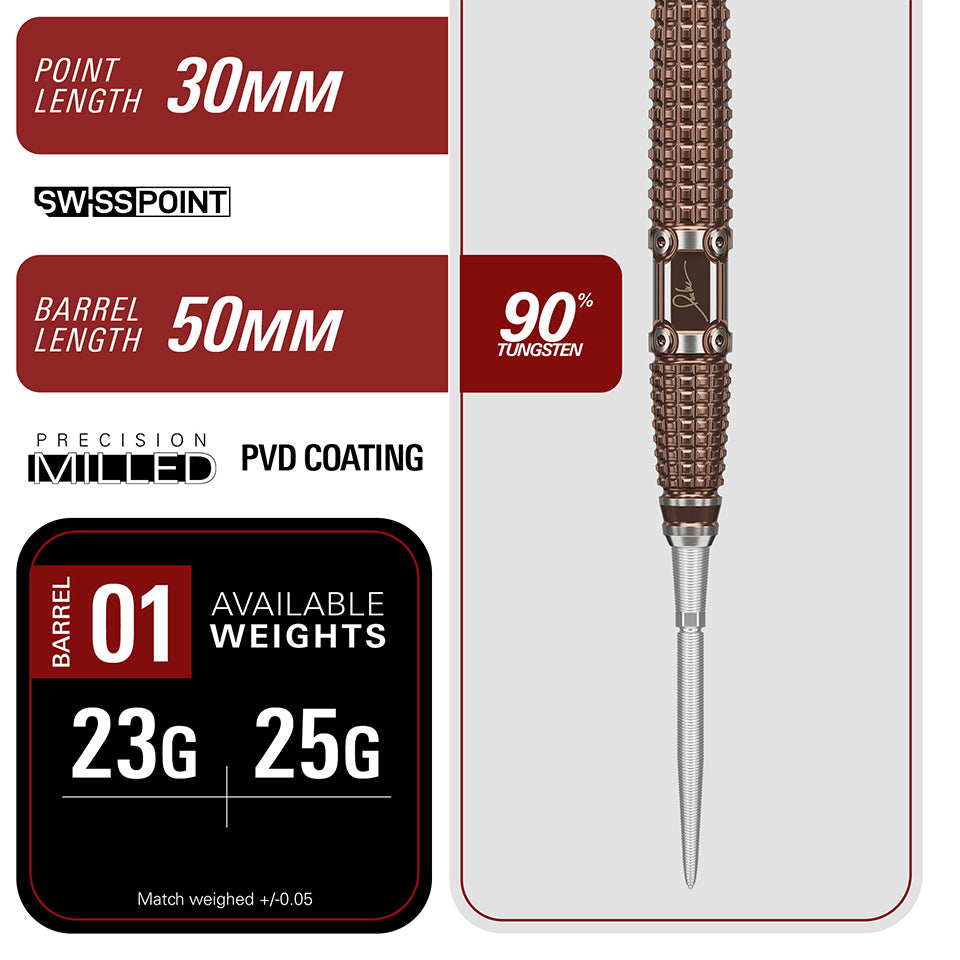 Target Paul Lim The Legend Gen 10 Swiss Point Steel Tip Darts - 23gm