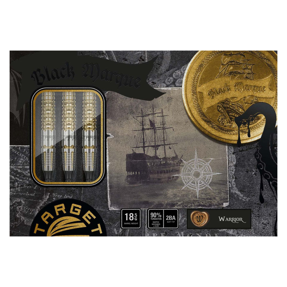 Target Black Marque Warrior Soft Tip Darts - 18.5gm