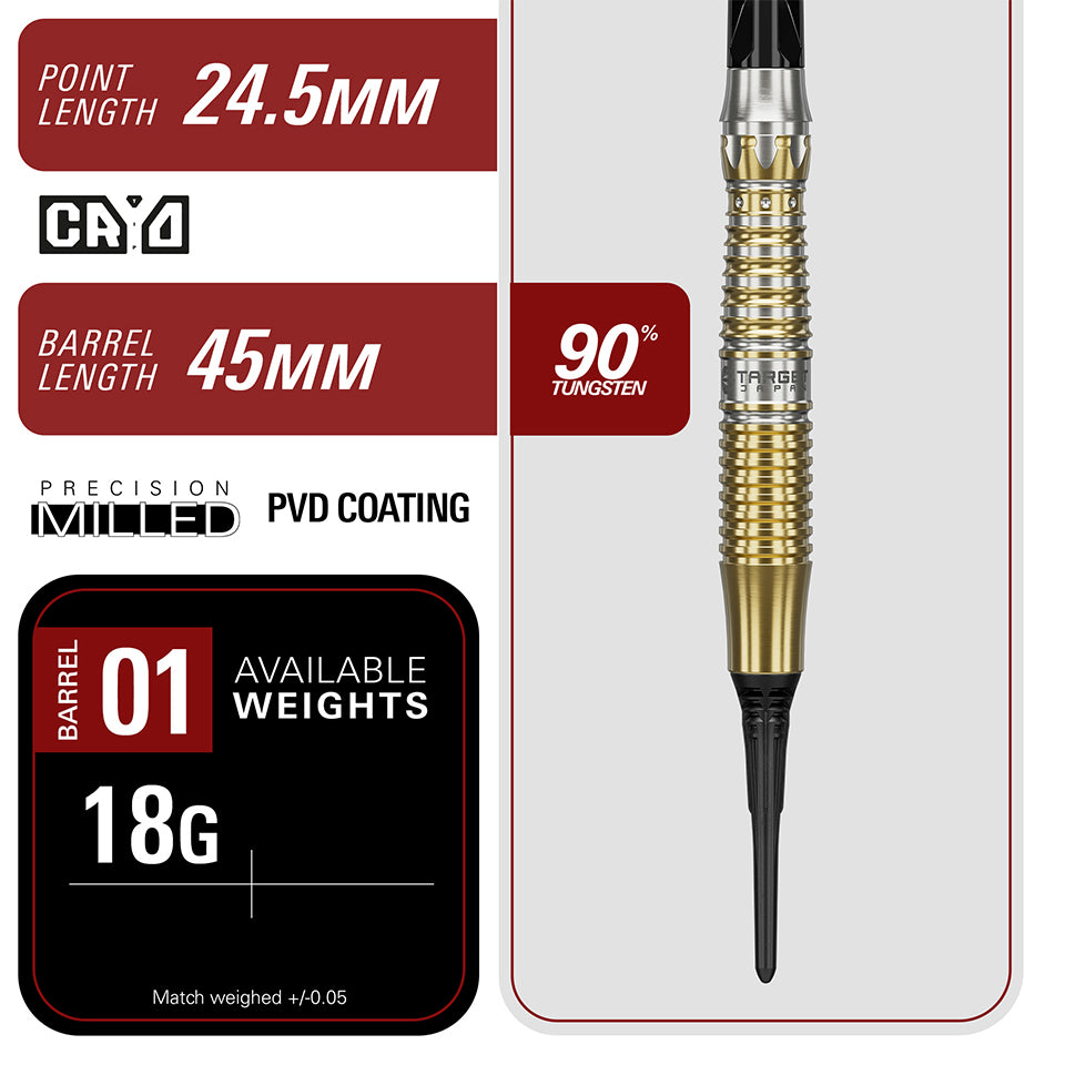 Target Black Marque Enzo Soft Tip Darts - 18gm