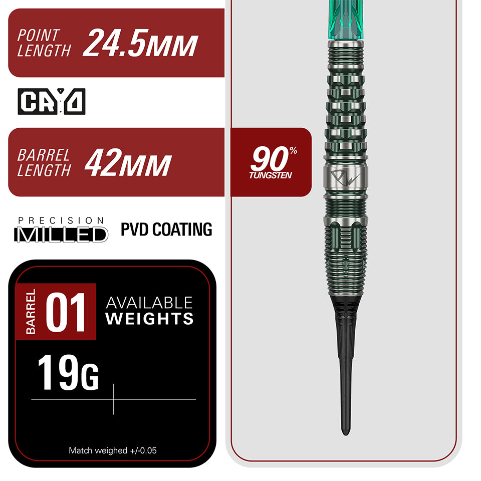 Target Prime Series PW G3 Soft Tip Darts - 19gm