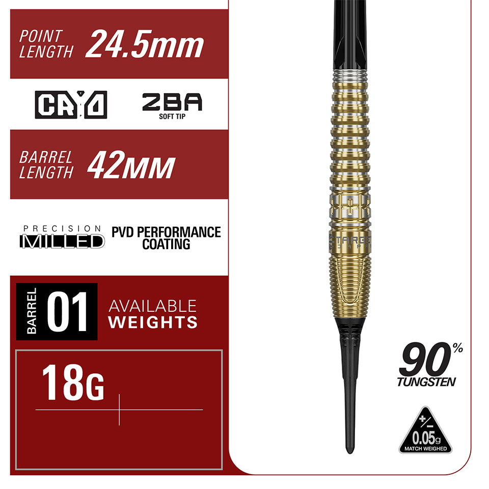Target Prime Series Hot Shot G3 Soft Tip Darts - 18gm