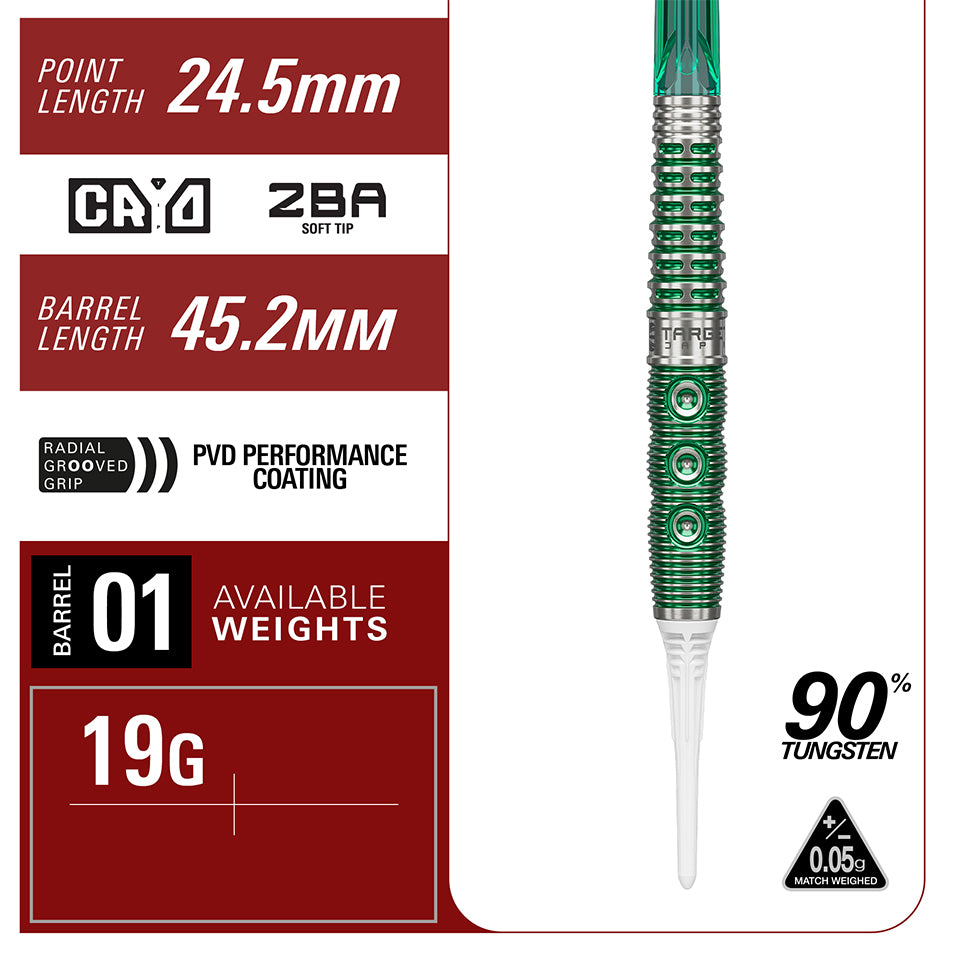 Target Prime Series Xeno Soft Tip Darts - 19gm