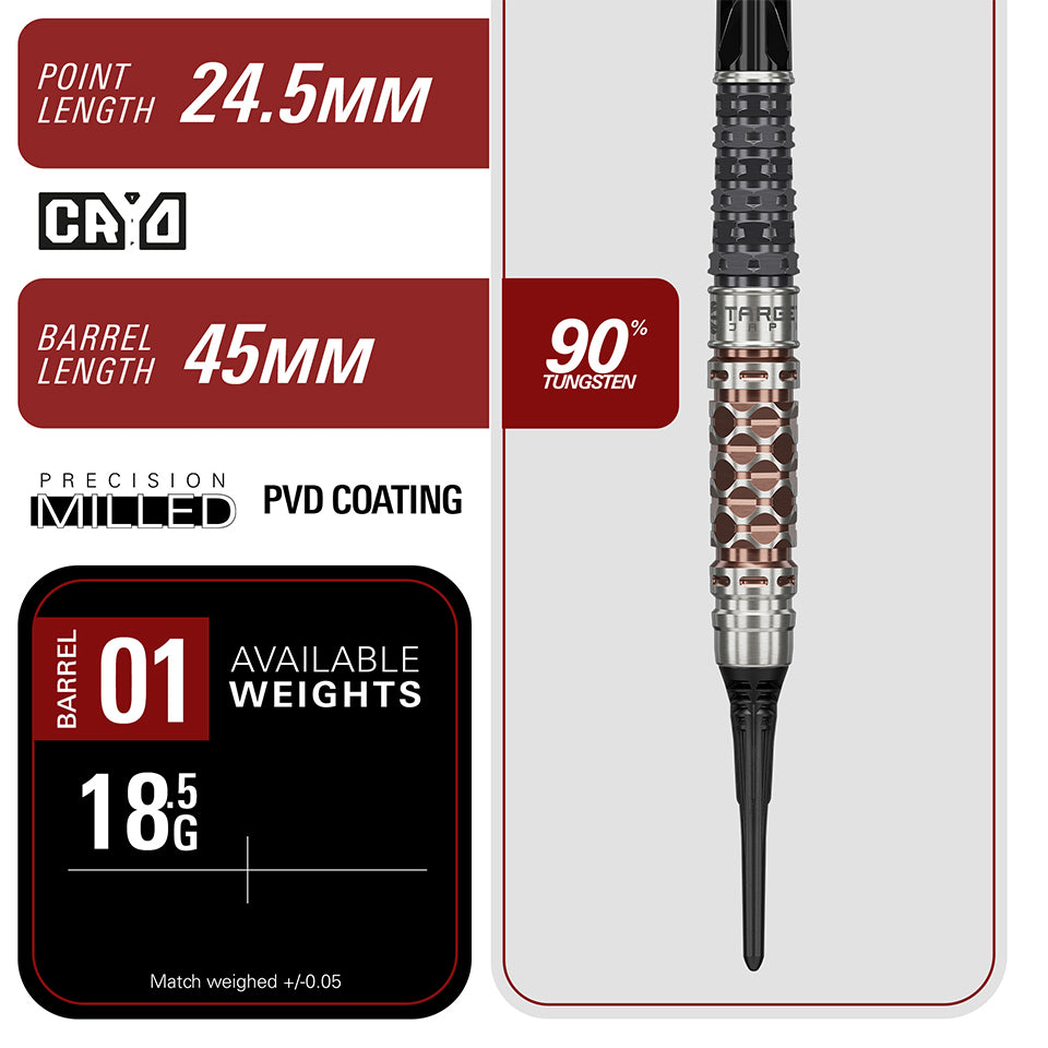 Target Cathy Leung Charis G6 Soft Tip Darts - 18.5gm