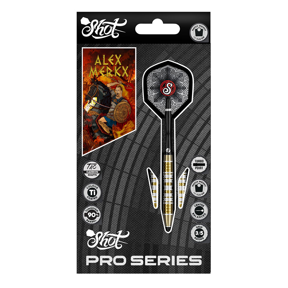 Shot Pro Series Alexander Merkx Turbo Point Steel Tip Darts - 23gm