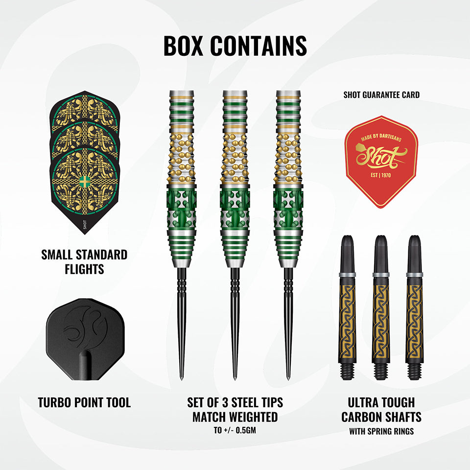 Shot Celt Cernunnos Turbo Point Steel Tip Darts - 22gm