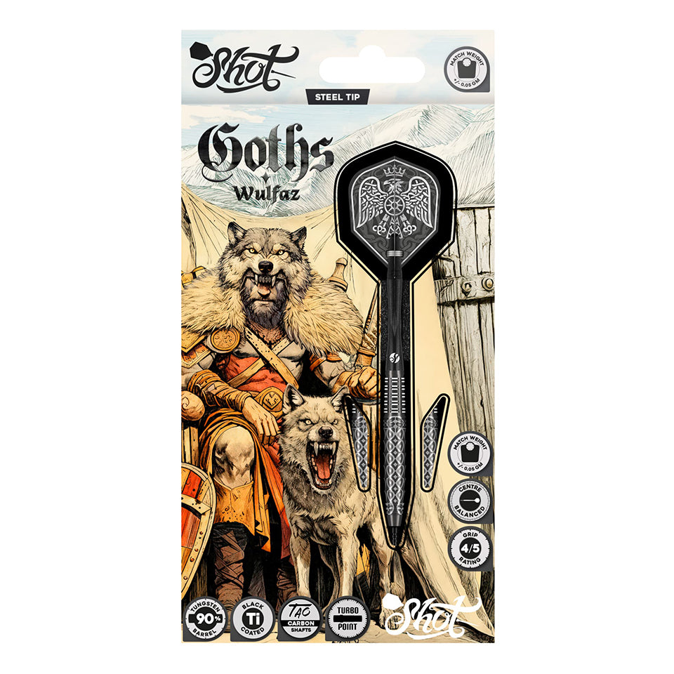 Shot Goths Wulfaz Turbo Point Steel Tip Darts - 23gm