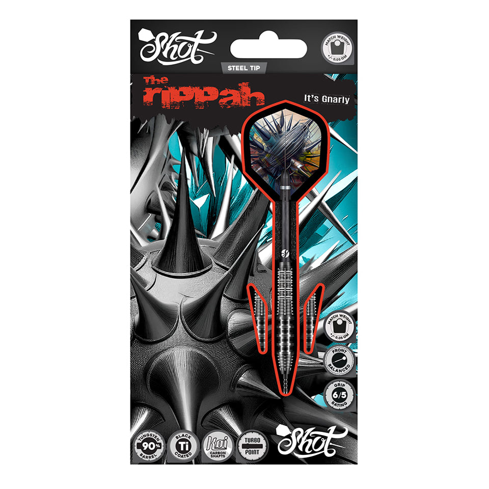 Shot Gnarly Rippah Turbo Point Steel Tip Darts - 23gm