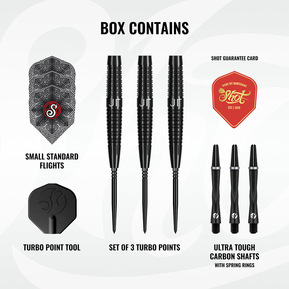 Shot Pro Series Jonny Tata Turbo Point Steel Tip Darts - 24gm